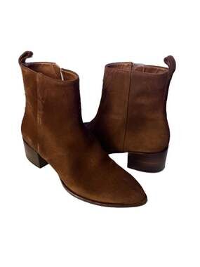 Thursday Boot Co. Women's Brown Suede Ankle Boot with Side Zip
